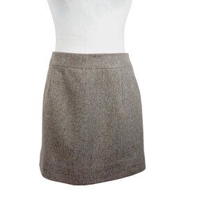 J. Crew, Gray Wool Blend, Back Zip, Mini Skirt Size 8P, Classic, Basic, Academia